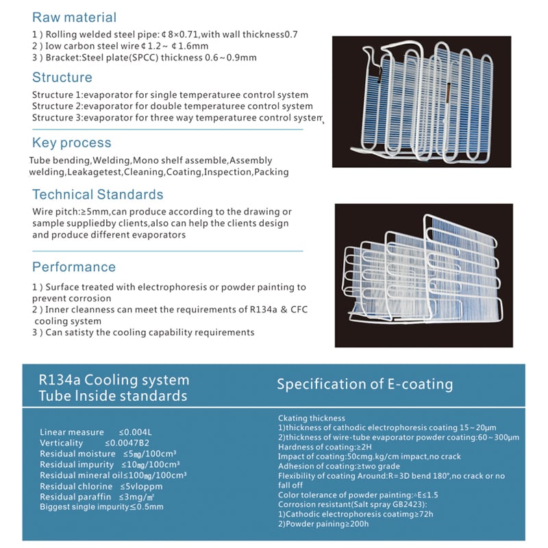 Refrigerator Wire Tube Evaporator Wholesale