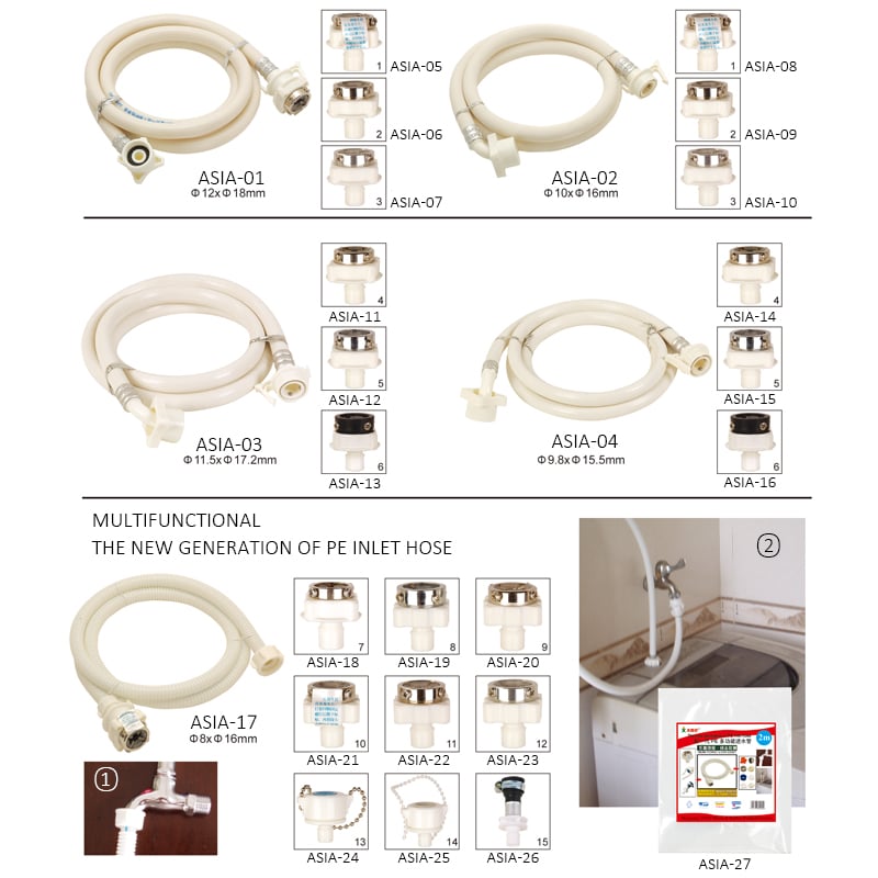 Washing Machine Inlet Hose 1m/1.5m/2m/2.5m/3m Wholesale